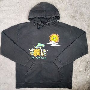 No Worries Good Daze Pacsun Fanclub Hooded Sweatshirt Hoodie Small Mushroom